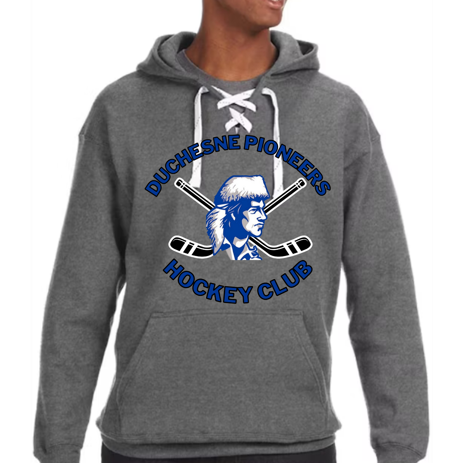 Hooded Sweatshirt with Hockey Laces